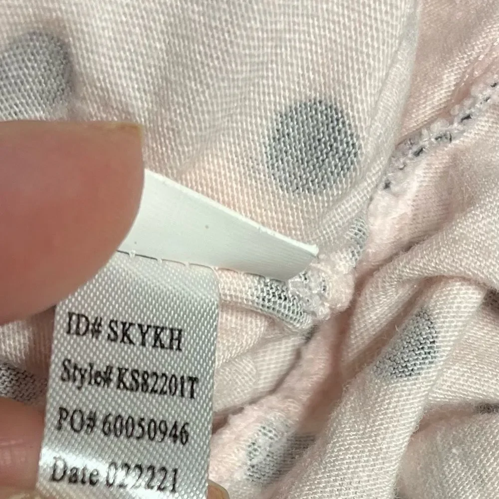 Kate Spade New York 3/4 Sleeve Charm Cropped  Polka Dot PJ Set XL